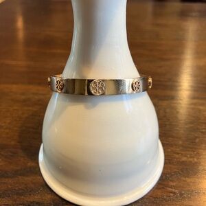 Tory Burch Gold tone Bracelet with Logo Accents